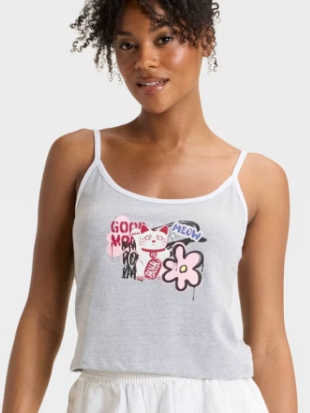Good Luck Graphic Tank Top - Heather Gray M